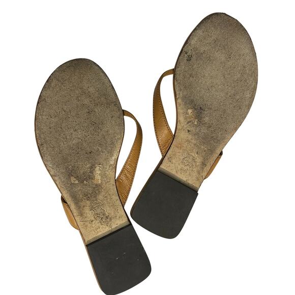 Tory Burch Classic Flip Flop Caramel Corn Brown Leather size 6 - Picture 5 of 7